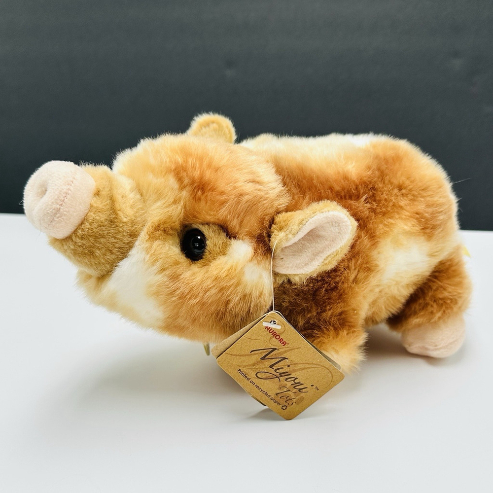 Aurora Miyoni Tots Pot-Bellied Piglet Plush Two Color 11" Stuffed Animal w/ Tag
